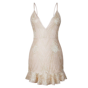 Mini glitter haljina otvorenih leđa