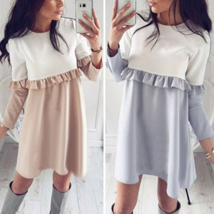 Mini dvobojna haljina s volanom