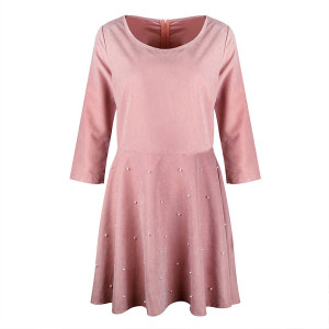 Mini rozasta haljina s biserima