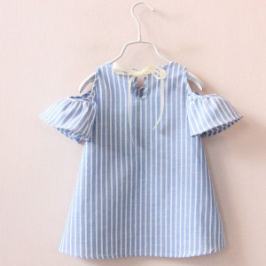 Mini prugasta haljina s mašnom na leđima za djevojčice