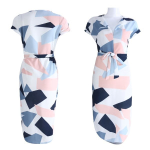 Midi haljina geometrijskog uzorka veličina standardni M(38)