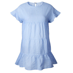 Mini kockasta haljina na volane