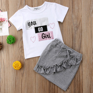 Komplet suknja s volanima + majica za djevojčice