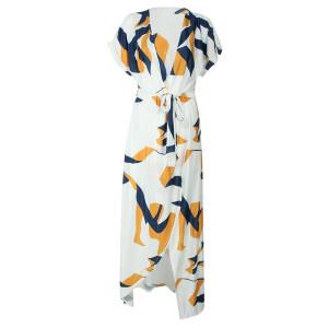 Duga haljina na preklop geometrijskog printa stndardni M/38