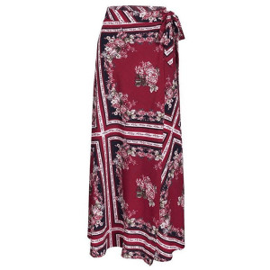 Duga boho cvjetna suknja na preklop