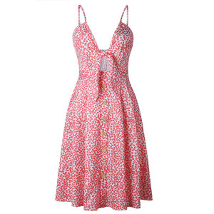 Midi točkasta haljina s mašnom