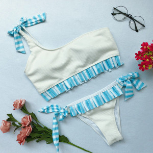 Dvodijelni push up kupaći kostim na volane