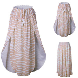 Duga suknja s prorezima na valove