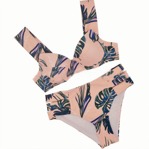 Dvodijelni push up kupaći kostim s motivom listova veličina S
