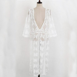 Boho čipkana tunika za plažu univerzalna veličina