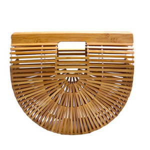 Chic drvena bambus ratan torbica mala