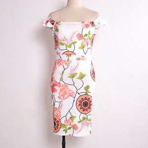 Mini haljina olovka kroja cvjetnog uzorka