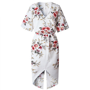 Midi cvjetna haljina s prorezom veličina standardni L