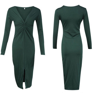 Midi haljina dubokog proreza sa čvorom