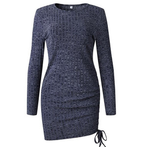 Mini rebrasta haljina s naborom