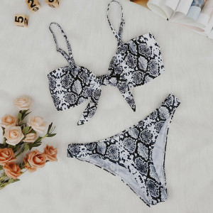 Push up dvodijelni kupaći kostim zmijskog printa
