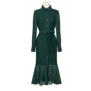 Midi čipkana haljina sirena kroja L veličina