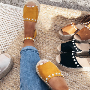 Espadrila sandale s biserima na platformu standardni 43