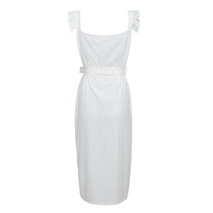 Midi čipkana haljina s volanima VELIČINA L