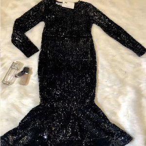 Midi haljina sirena kroja na šljokice *limitirana kolekcija* S veličina